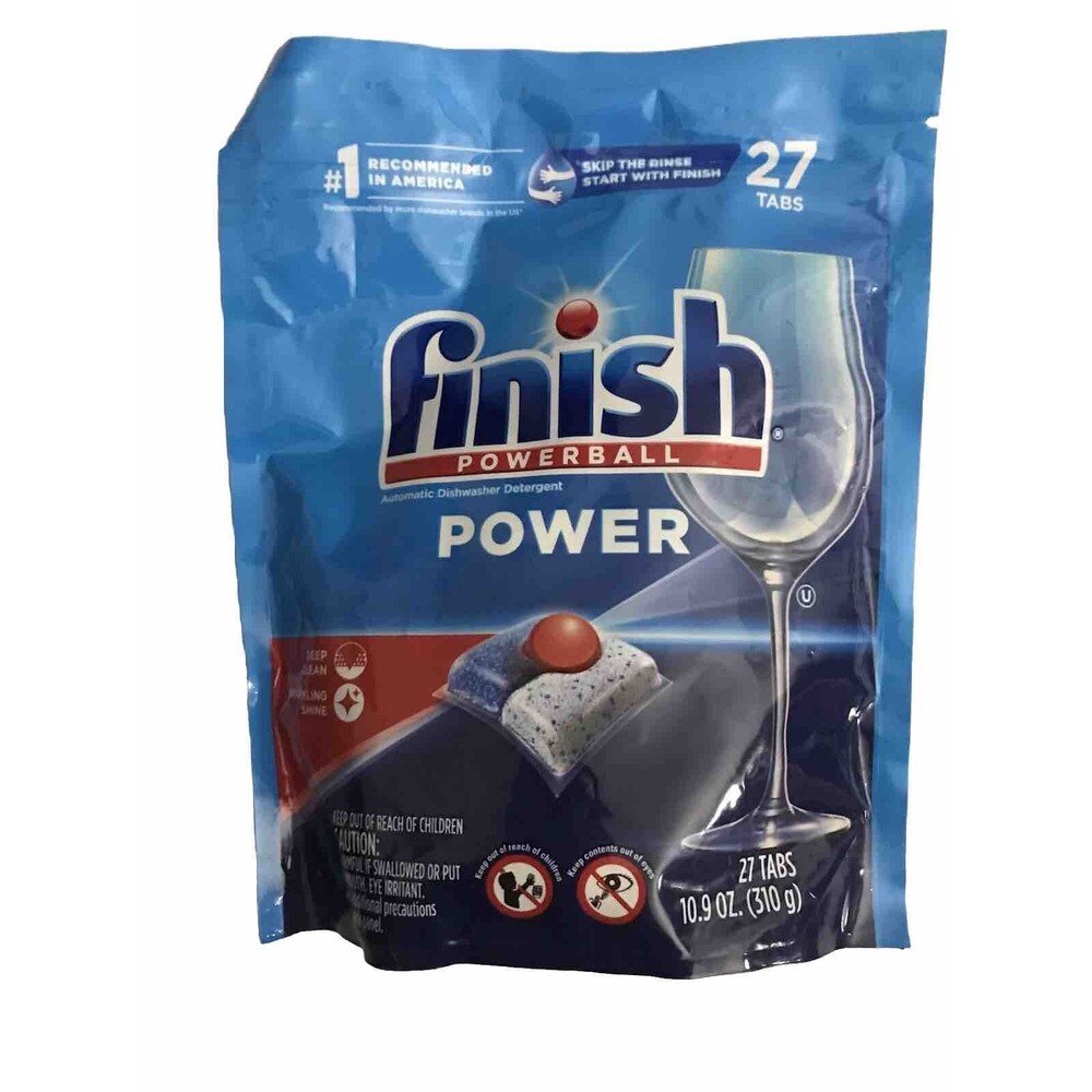 Finish Powerball Automatic Dishwasher Detergent POWER  27 Tabs -1 Pack  10.9 OZ.